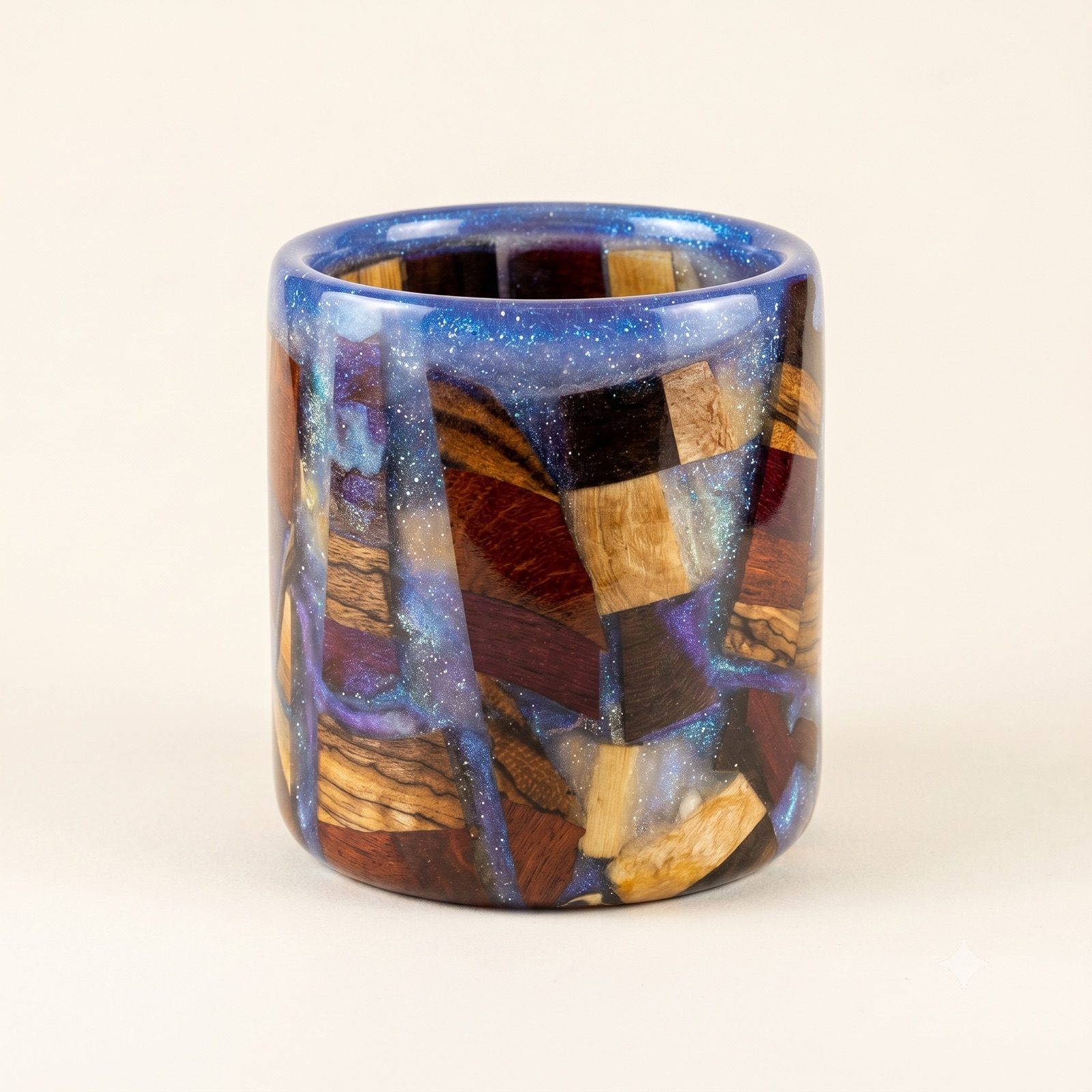 Epoxy & Wood Pencil Cup — Mixed wood & epoxy