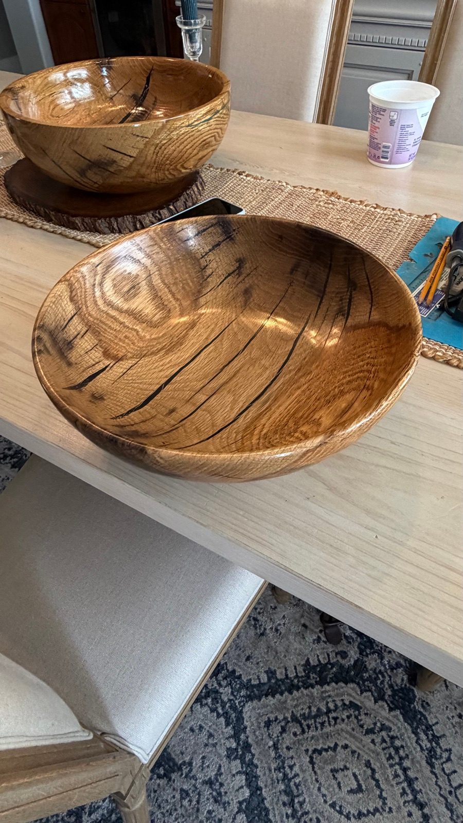White Oak & Epoxy Centerpiece Bowl — Satin — White oak & epoxy