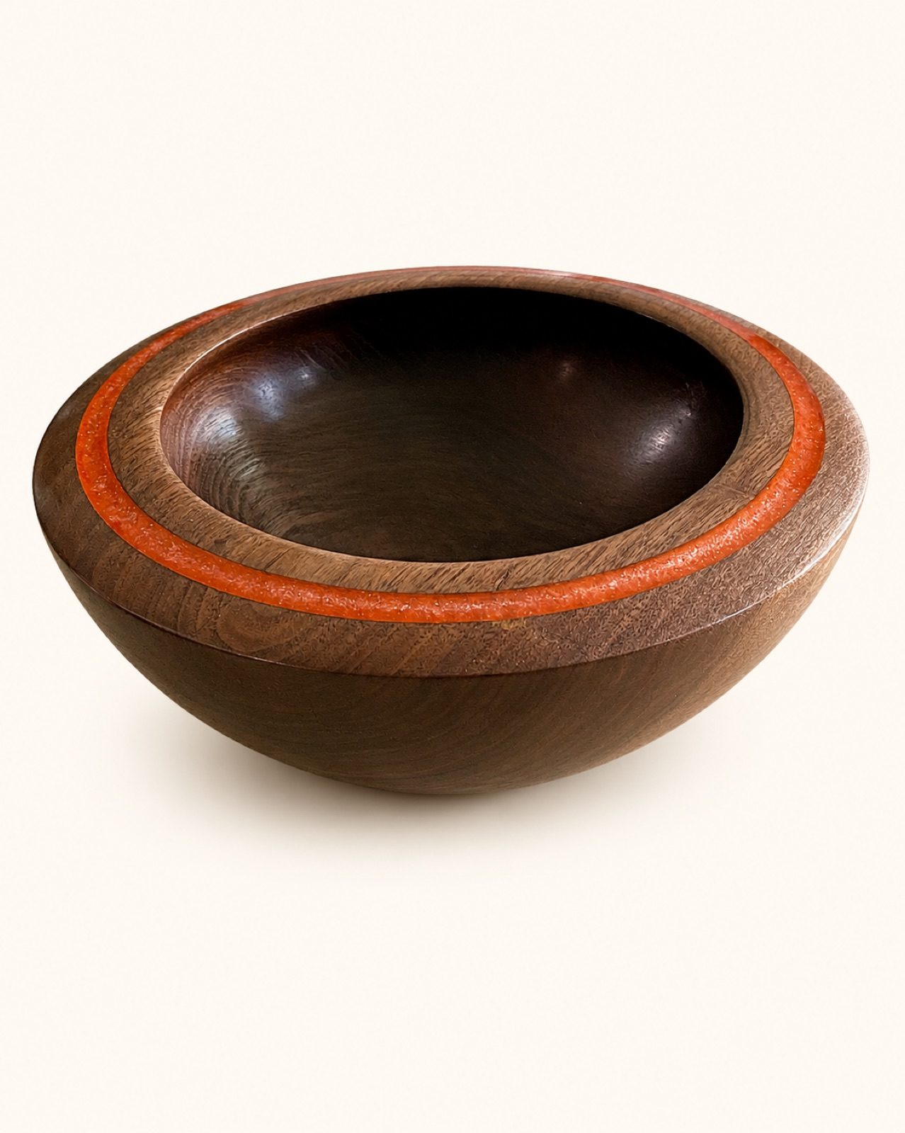 Walnut Wide-Rim Bowl with Epoxy Inlay — Walnut & epoxy